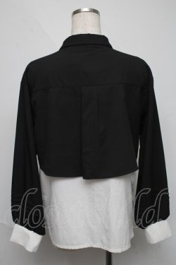 画像2: axes femme / フラシデザインシャツ  黒ｘ白 S-25-06-03-032-AX-BL-HR-ZS