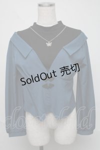 axes femme POETIQUE / レイヤードオリエンタルシャツ  ブルーグリーン S-25-06-03-035-AX-TO-AS-ZS