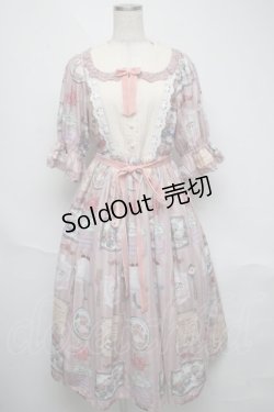 画像1: axes femme kawaii / ティティ×ベアファミリーワンピース  ピンク S-25-06-03-042-AX-OP-AS-ZS