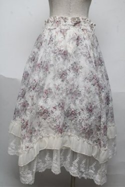 画像2: axes femme / 花柄レースレイヤードスカート  オフ S-25-06-04-043-AX-SK-HR-ZS