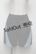 PUNK / ハーフパンツ  黒ｘサックス S-25-06-04-049-PU-PA-AS-ZS
