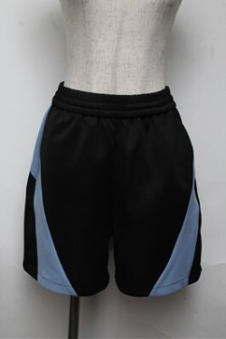 画像1: PUNK / ハーフパンツ  黒ｘサックス S-25-06-04-049-PU-PA-AS-ZS