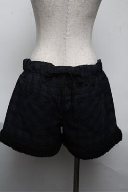 画像3: ALGONQUINS / チェックショートパンツ  グレーｘ紺 S-25-06-04-050-AL-PA-AS-ZS