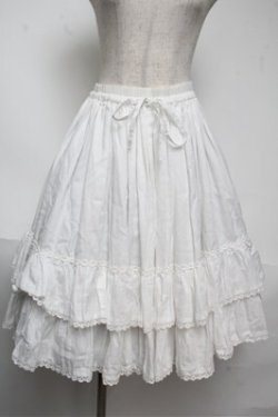 画像1: metamorphose / ティアードスカート  白 S-25-06-04-053-ME-SK-AS-ZS