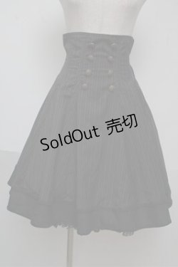 画像1: EXCENTRIQUE / ピンストライプ・コルセットスカート  黒 S-25-06-04-055-EL-SK-AS-ZS