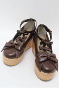axes femme kawaii / トリプルリボンシューズ L ブラウン S-25-06-04-006-AX-SH-HR-ZS