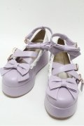 axes femme kawaii / リボンスカラップ配色シューズ  ラベンダー S-25-06-04-009-AX-SH-HR-ZS