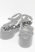 axes femme kawaii / リボンスカラップ配色シューズ  黒ｘ白 S-25-06-04-010-AX-SH-HR-ZS