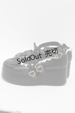 画像2: axes femme kawaii / リボンスカラップ配色シューズ  黒ｘ白 S-25-06-04-010-AX-SH-HR-ZS