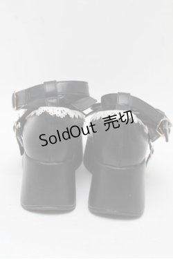 画像3: axes femme kawaii / リボンスカラップ配色シューズ  黒ｘ白 S-25-06-04-010-AX-SH-HR-ZS