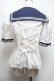 画像2: metamorphose / セーラーダブル釦ブラウス 白ｘ紺 S-25-06-04-012-ME-BL-AS-ZS (2)