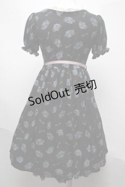 画像2: Ank Rouge / 総柄カットワンピース  黒 S-25-06-04-019-CA-OP-AS-ZS