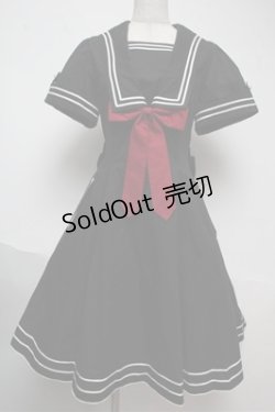 画像1: metamorphose / セーラー半袖ワンピース  黒ｘ白 S-25-06-04-026-ME-OP-AS-ZS
