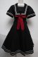 画像1: metamorphose / セーラー半袖ワンピース  黒ｘ白 S-25-06-04-026-ME-OP-AS-ZS (1)