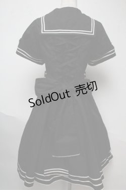 画像2: metamorphose / セーラー半袖ワンピース  黒ｘ白 S-25-06-04-026-ME-OP-AS-ZS
