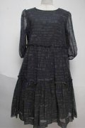 Jane Marple / シアーロゴのコットドレス  黒 S-25-06-04-027-JM-OP-AS-ZS