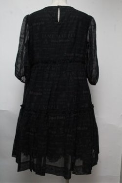 画像2: Jane Marple / シアーロゴのコットドレス  黒 S-25-06-04-027-JM-OP-AS-ZS
