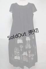 Jane Marple Dans Le Salon / 刺繍ワンピース  紺 S-25-06-04-028-JM-OP-AS-ZS