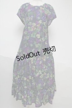 画像1: Jane Marple Dans Le Salon / Grape palaceティアードドレス  紺 S-25-06-04-029-JM-OP-AS-ZS