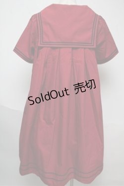 画像2: metamorphose / セーラー半袖ワンピース  ワイン S-25-06-04-030-ME-OP-AS-ZS
