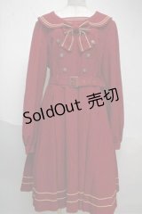 metamorphose / 長袖セーラーワンピース 2 エンジ S-25-06-04-031-ME-OP-AS-ZS