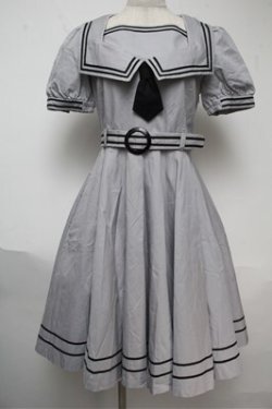 画像1: metamorphose / セーラー半袖ワンピース  グレー S-25-06-04-032-ME-OP-AS-ZS