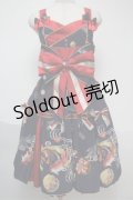 metamorphose / 乙女の白昼夢タックジャンパースカート  紺 S-25-06-04-033-ME-OP-AS-ZS