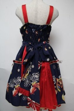 画像2: metamorphose / 乙女の白昼夢タックジャンパースカート  紺 S-25-06-04-033-ME-OP-AS-ZS