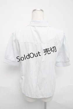 画像2: axes femme / ネモフィラ刺繍リボンブラウス  サックス S-25-06-05-022-AX-BL-AS-ZS