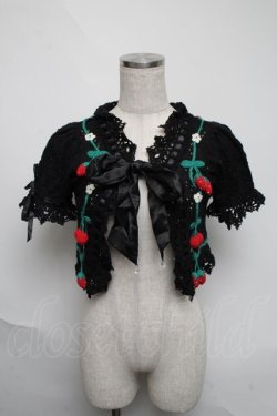 画像1: Angelic Pretty / いちごニットボレロ  黒 S-25-06-05-026-AP-TO-HR-ZS