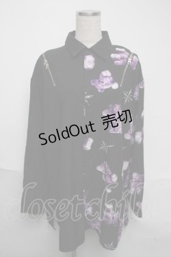 画像1: TRAVAS TOKYO / 昇華シャツ  黒ｘ紫 S-25-06-05-028-PU-TO-HR-ZS