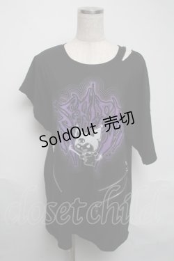 画像1: REFLEM / クロミプリントビッグTシャツ  黒 S-25-06-05-029-PU-TO-HR-ZS