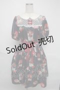 Leur Getter / Strawberry Confiture袖付ワンピース  紺 S-25-06-05-034-LU-OP-HR-ZS