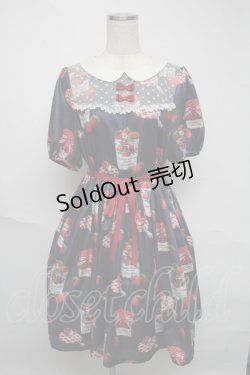 画像1: Leur Getter / Strawberry Confiture袖付ワンピース  紺 S-25-06-05-034-LU-OP-HR-ZS