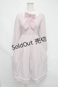 Amavel / Monogram Antique Ribbonワンピース  ピンク S-25-06-05-038-CA-OP-HR-ZS