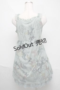 画像2: axes femme / チュールプリントチュニック  グリーン S-25-06-06-047-AX-OP-HR-ZS
