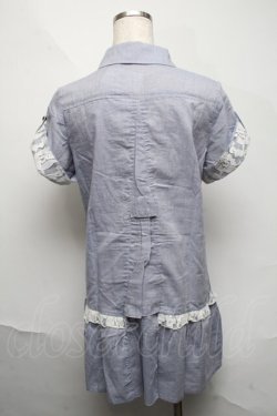 画像2: axes femme / レース使いシャツチュニック  サックス S-25-06-06-048-AX-TO-HR-ZS