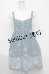 axes femme / 蝶&バラプリントキャミワンピース  グリーン S-25-06-06-051-AX-OP-HR-ZS