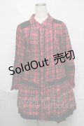 axes femme / チェック柄シャツワンピース  赤ｘ黒 S-25-06-06-052-AX-OP-HR-ZS