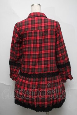 画像2: axes femme / チェック柄シャツワンピース  赤ｘ黒 S-25-06-06-052-AX-OP-HR-ZS
