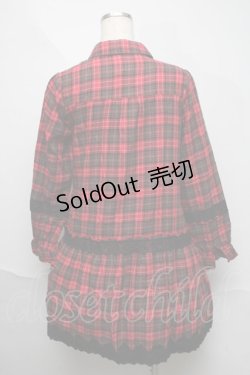 画像2: axes femme / チェック柄シャツワンピース  赤ｘ黒 S-25-06-06-052-AX-OP-HR-ZS