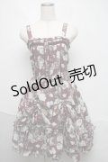 axes femme / レトロ花柄ワンピース  ワイン S-25-06-06-053-AX-OP-HR-ZS