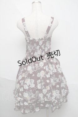 画像2: axes femme / レトロ花柄ワンピース  ワイン S-25-06-06-053-AX-OP-HR-ZS
