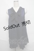 axes femme / ボウタイ裾イレギュラーチュニック  ネイビー S-25-06-06-056-AX-TO-HR-ZS