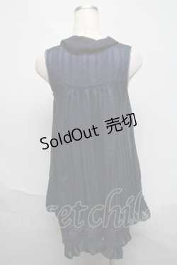 画像2: axes femme / ボウタイ裾イレギュラーチュニック  ネイビー S-25-06-06-056-AX-TO-HR-ZS