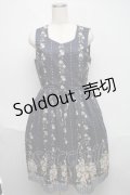 axes femme / 花柄パネルワンピース  紺 S-25-06-06-057-AX-OP-HR-ZS