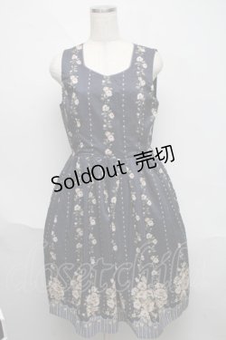 画像1: axes femme / 花柄パネルワンピース  紺 S-25-06-06-057-AX-OP-HR-ZS