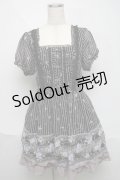 axes femme / ストライプローズptシフォンワンピース  黒 S-25-06-06-058-AX-OP-HR-ZS