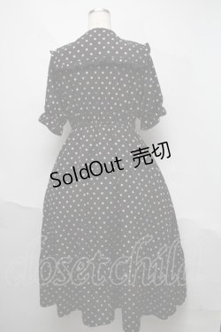 画像2: m petit by misako / 梨地水玉半袖ワンピース  黒 S-25-06-06-059-LO-OP-HR-ZS