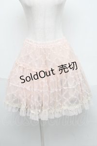 axes femme /ちょうちょ柄レースミニスカート  ピンク S-25-06-06-065-AX-SK-AS-ZS